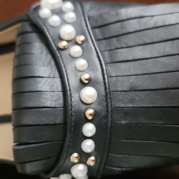Karl Lagerfeld Pearl and Black Leather Loafers Size 9.5 - Picture 3 of 14